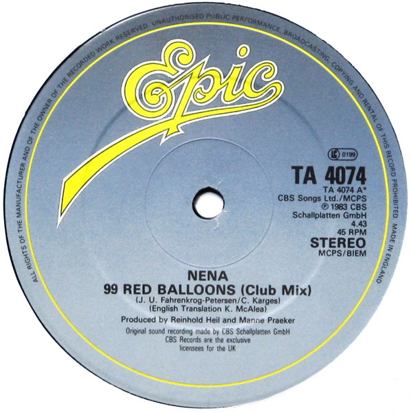 Nena - 99 Red Balloons (Club Mix) | Epic (TA 4074) - 3