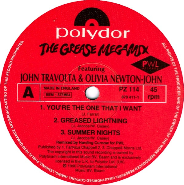 John Travolta & Olivia Newton-John - The Grease Megamix | Polydor (879 411-1) - 3