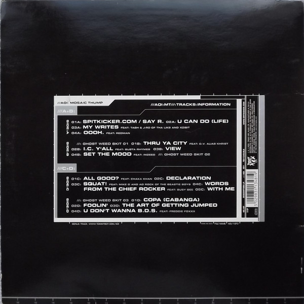 De La Soul - Art Official Intelligence: Mosaic Thump | Tommy Boy (TBV 1348) - 2