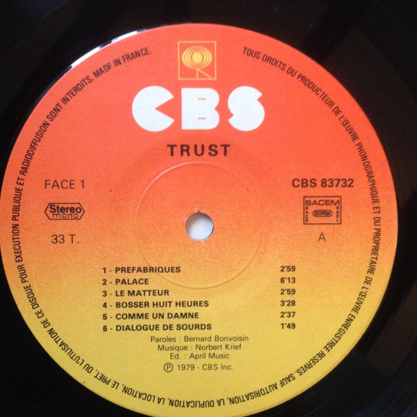 Trust - Trust | CBS (CBS 83732) - 3