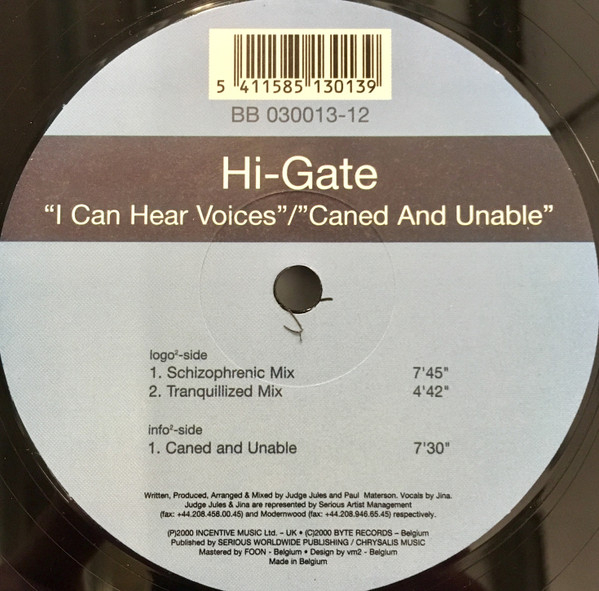 Hi-Gate - I Can Hear Voices / Caned And Unable | B² (BB 030013-12) - 2 Hi-Gate - I Can Hear Voices / Caned And Unable | B² (BB 030013-12) - 2