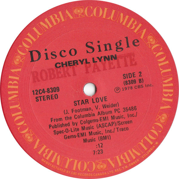 Cheryl Lynn - Got To Be Real / Star Love | Columbia (12C4-8309) - 2