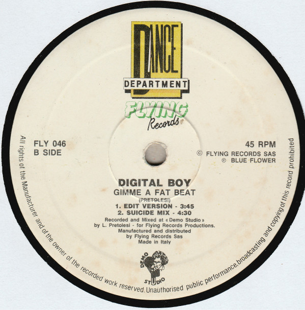 Digital Boy - Gimme A Fat Beat | Flying Records (FLY 046) - main Digital Boy - Gimme A Fat Beat | Flying Records (FLY 046) - main