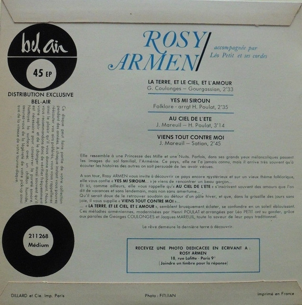 Rosy Armen - Yes Mi Siroun | Bel Air (211 268) - 2