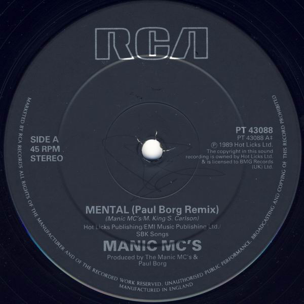 Manic MC's Featuring Sara Carlson - Mental (Remix) | RCA (PT 43088) - 3