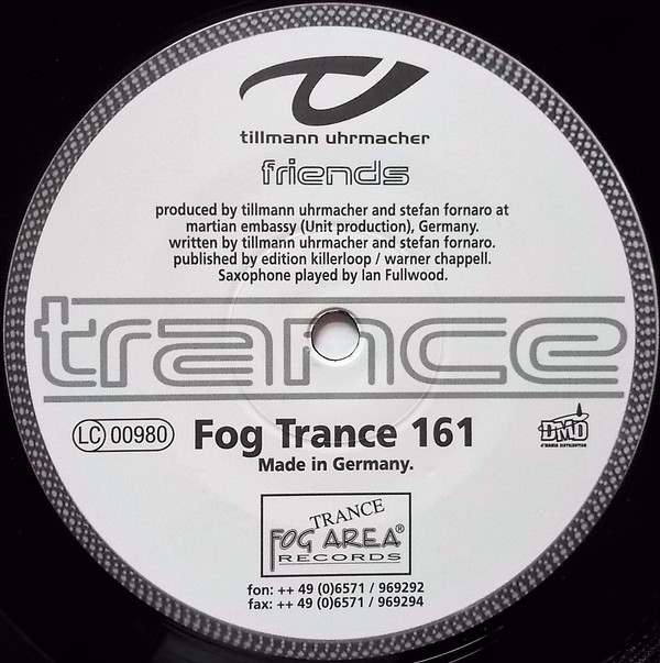 Tillmann Uhrmacher - Friends | Fog Area Trance (Fog Trance 161) - 2