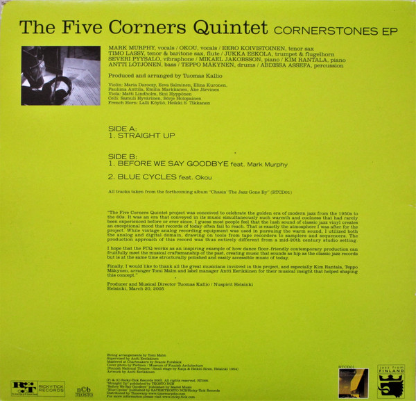 The Five Corners Quintet - Cornerstones EP | Ricky-Tick Records (RT006) - 2