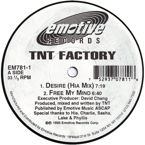 TNT Factory - Desire | Emotive Records (EM781-1)
