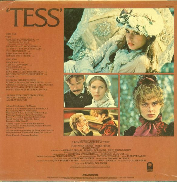 Philippe Sarde - 'Tess' - Music From The Original Motion Picture Soundtrack - A Roman Polanski Film | MCA Records (MCA-5193) - 2