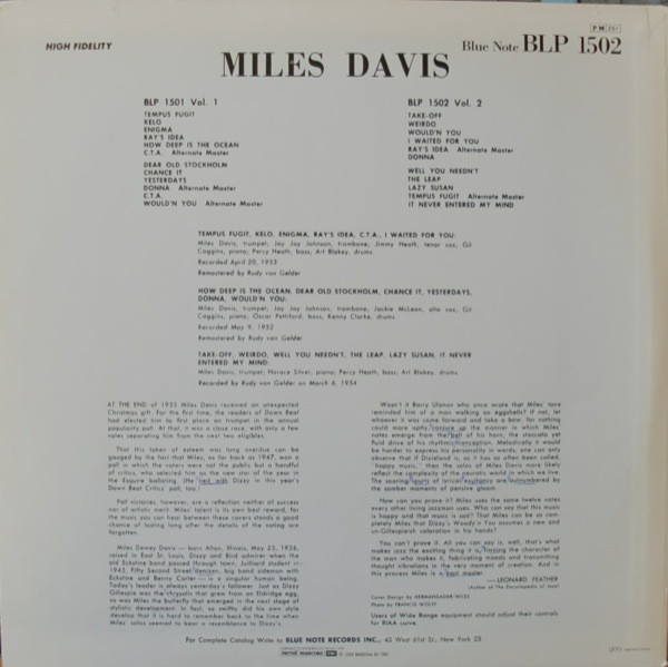 Miles Davis - Volume 2 | Blue Note (BLP 1502) - 3