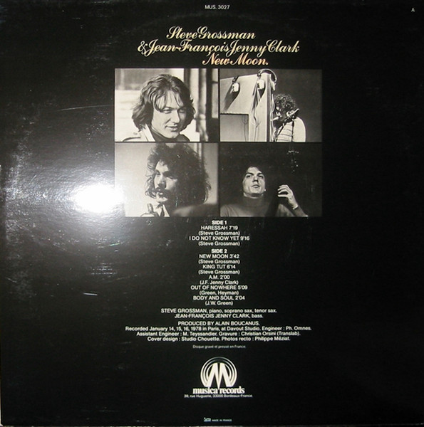 Steve Grossman & J.-F. Jenny-Clark - New Moon | Musica Records (MUS 3027) - 2
