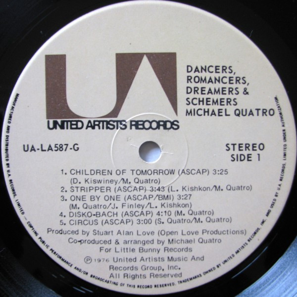 Michael Quatro - Dancers, Romancers, Dreamers & Schemers | United Artists Records (UA-LA587-G)