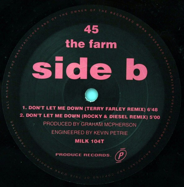 The Farm - Don't Let Me Down | Produce Records (MILK 104T) - 4