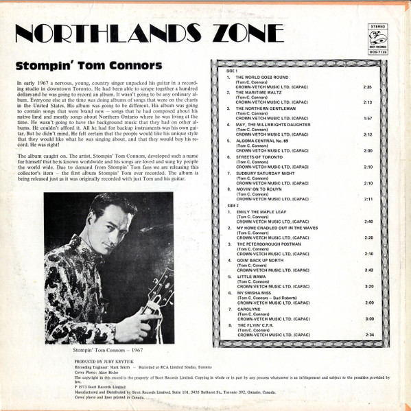 Stompin' Tom Connors - Northlands Zone | Boot Records (BOS-7135) - 2