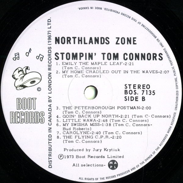 Stompin' Tom Connors - Northlands Zone | Boot Records (BOS-7135) - 4
