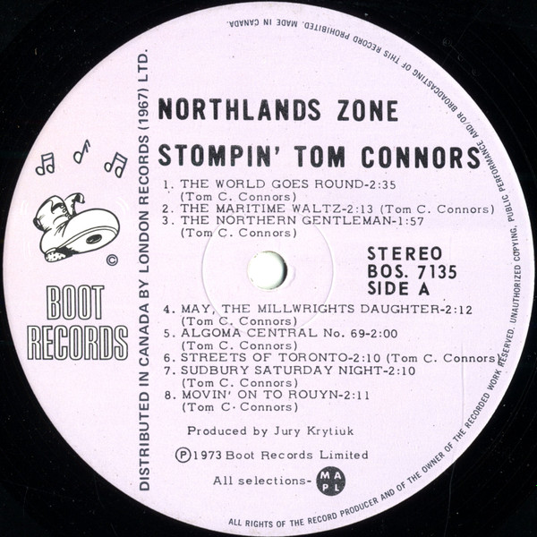 Stompin' Tom Connors - Northlands Zone | Boot Records (BOS-7135) - 3