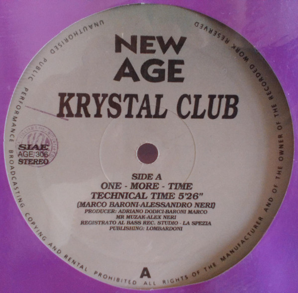 Krystal Club - One More Time | New Age (AGE 306) - 3