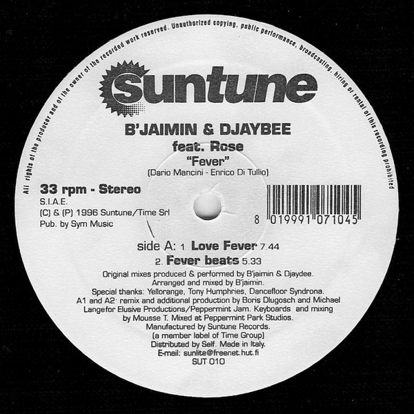D' Jaimin & Djaybee Feat. Rose - Fever | Suntune (SUT 010) D' Jaimin & Djaybee Feat. Rose - Fever | Suntune (SUT 010)