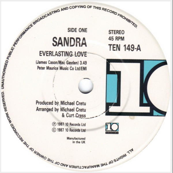 Sandra - Everlasting Love | 10 Records (TEN 149) - 3