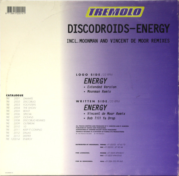 Discodroids - Energy | Tremolo (TRE 120014) - 2