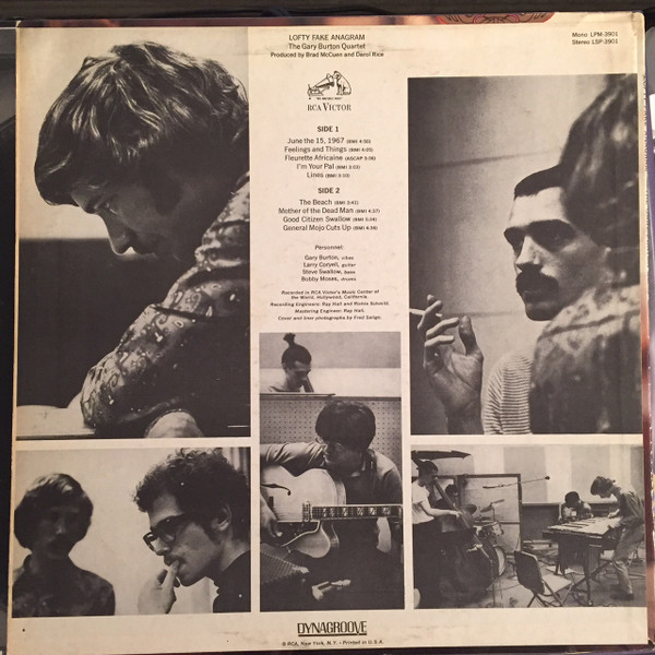 Gary Burton Quartet - Lofty Fake Anagram | RCA Victor (LPM-3901) - 2