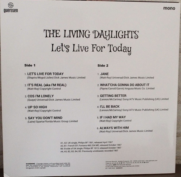 The Living Daylights - Let's Live For Today | Guerssen (GUESS232) - 2