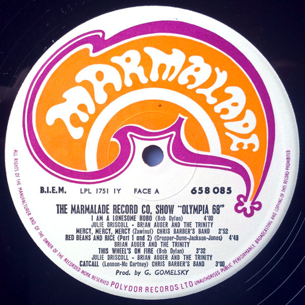 Various - The Marmalade Record Co. Show "Olympia 68" | Marmalade (658 085) - 3