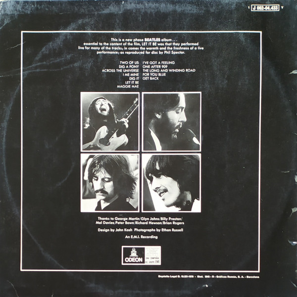 The Beatles - Let It Be = Déjalo Así | Odeon (1 J 062-04.433 Y) - 2