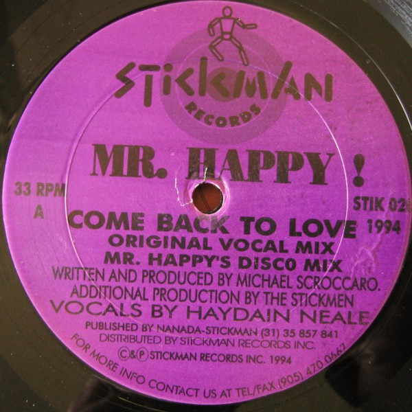 Mr. Happy - Come Back To Love | Stickman Records (STIK 020)