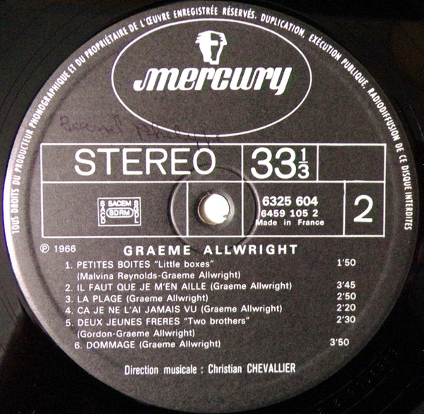 Graeme Allwright - Graeme Allwright | Mercury (6325 604) - 4 Graeme Allwright - Graeme Allwright | Mercury (6325 604) - 4