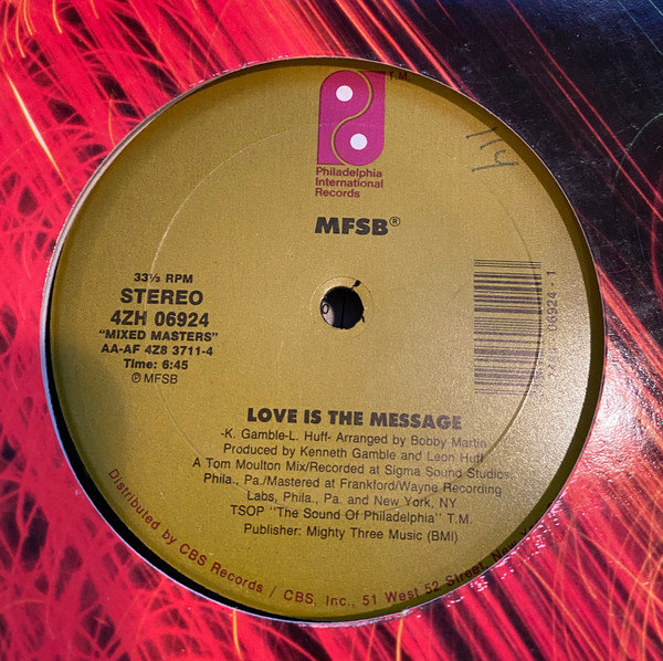 MFSB - TSOP (The Sound Of Philadelphia) / Love Is The Message | Philadelphia International Records (4ZH 06924) MFSB - TSOP (The Sound Of Philadelphia) / Love Is The Message | Philadelphia International Records (4ZH 06924)