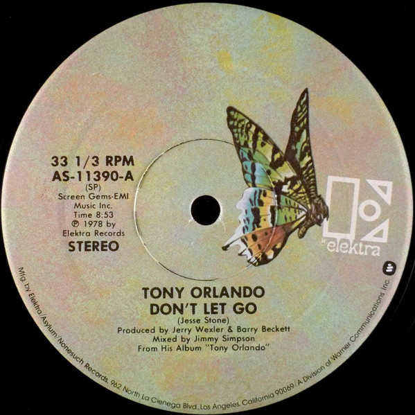 Tony Orlando - Don't Let Go / Bring It On Home To Me | Elektra (AS-11390) - 3
