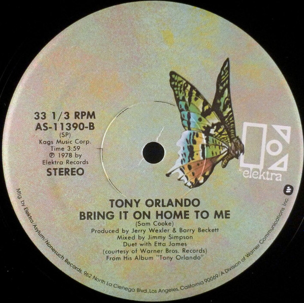 Tony Orlando - Don't Let Go / Bring It On Home To Me | Elektra (AS-11390) - 4