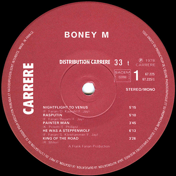 Boney M. - Nightflight To Venus | Carrere (67.225) - 5