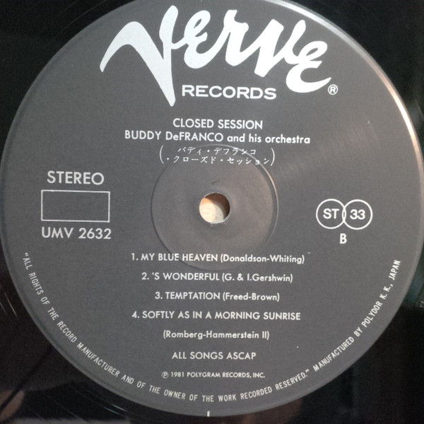 Buddy DeFranco And His Orchestra - Closed Session | Verve Records (UMV 2632) - 4 Buddy DeFranco And His Orchestra - Closed Session | Verve Records (UMV 2632) - 4