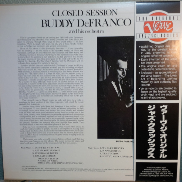 Buddy DeFranco And His Orchestra - Closed Session | Verve Records (UMV 2632) - 2 Buddy DeFranco And His Orchestra - Closed Session | Verve Records (UMV 2632) - 2