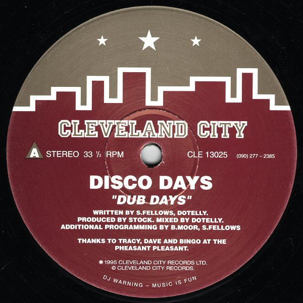 Disco Days - Dub Days | Cleveland City Records (CLE 13025)