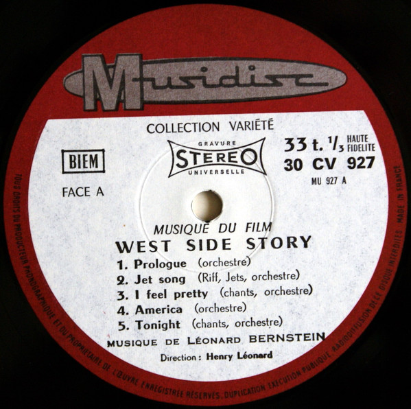 Leonard Bernstein - Musique Du Film West Side Story | Musidisc (30 CV 927) - 3