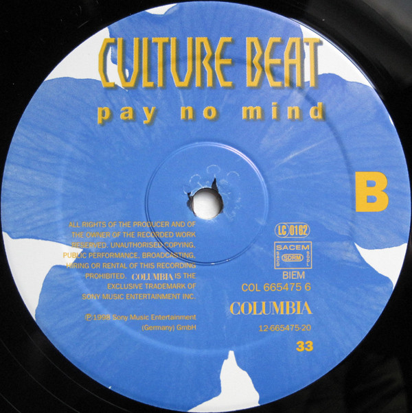 Culture Beat - Pay No Mind | Columbia (COL 665475 6) - 4