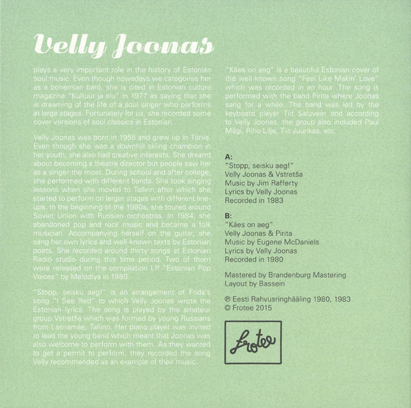 Velly Joonas - Stopp, Seisku Aeg! | Frotee (FRO007) - 2