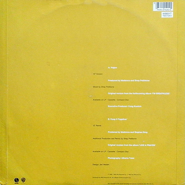 Madonna - Vogue | Sire (W9851T) - 2