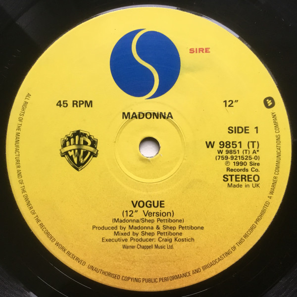 Madonna - Vogue | Sire (W9851T) - 3