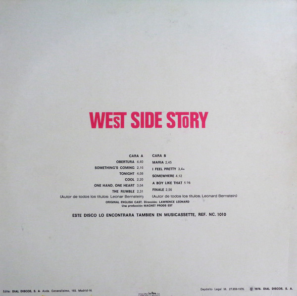 Leonard Bernstein - Banda De La Película West Side Story | Nevada (ND-1010) - 2 Leonard Bernstein - Banda De La Película West Side Story | Nevada (ND-1010) - 2
