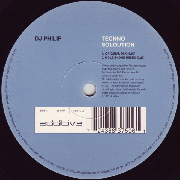 DJ Philip - Techno Soloution / Too Deep | Additive (12AD 012)