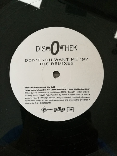 Disc-O-Thek - Don't You Want Me '97 - The Remixes | Omnisonus (74321550411) - 2