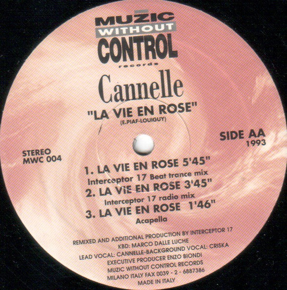 Cannelle - Rose / La Vie En Rose | Muzic Without Control Records (MWC 004) - 2