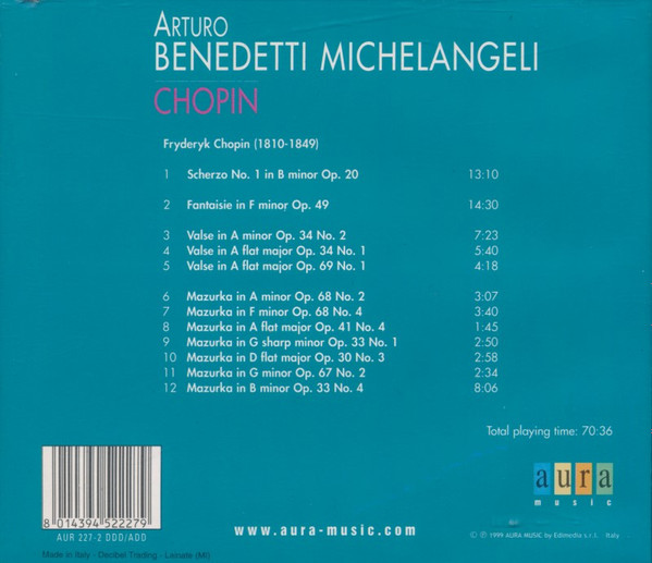 Arturo Benedetti Michelangeli - Chopin / 2 | Aura Music (AUR 227-2) - 2 Arturo Benedetti Michelangeli - Chopin / 2 | Aura Music (AUR 227-2) - 2