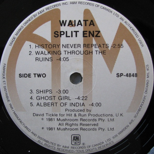 Split Enz - Waiata | A&M Records (SP-4848) - 4