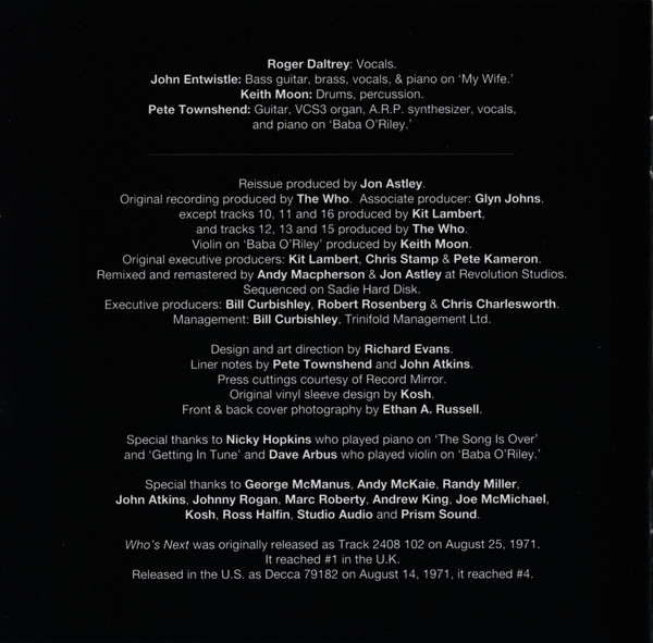 The Who - Who's Next | Polydor (527 760-2) - 4 The Who - Who's Next | Polydor (527 760-2) - 4