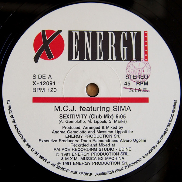 M.C.J. Featuring Sima - Sexitivity | X-Energy Records (X-12091) - 2